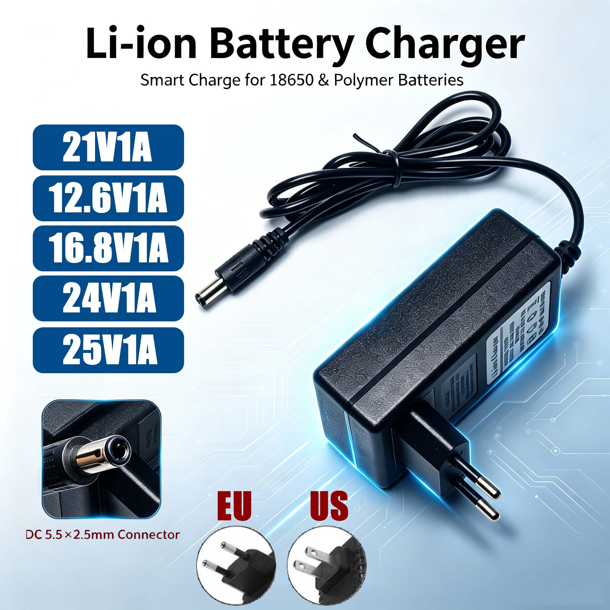Lawn Mower Battery - Carregador de Bateria de Lítio 21V