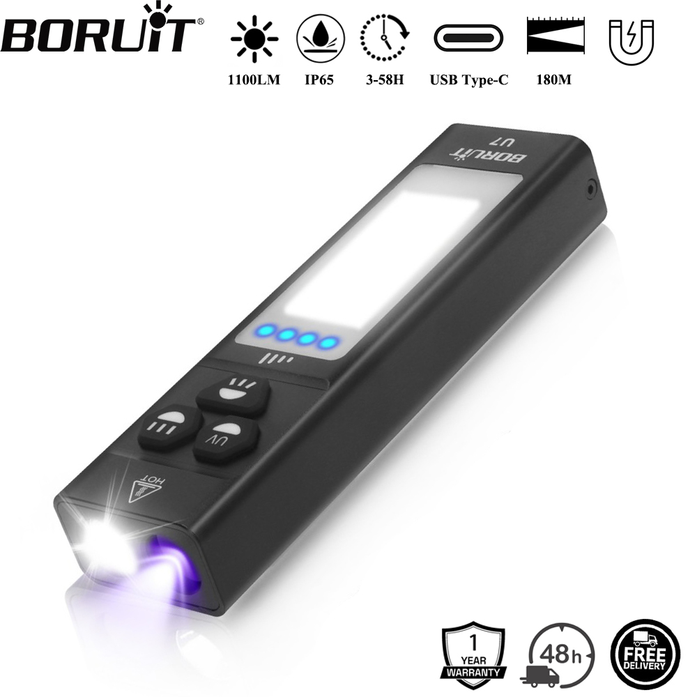 Outdoor Power Bank - Boruit u7 uv led edc lanterna