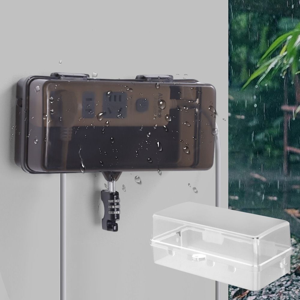 Outdoor Power Strip Weatherproof - Caixa de Plástico Durável Antifurto à