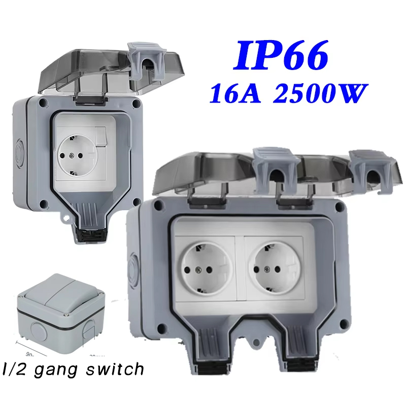 Outdoor Power Inlet Box - Tomadas à prova d'água para parede