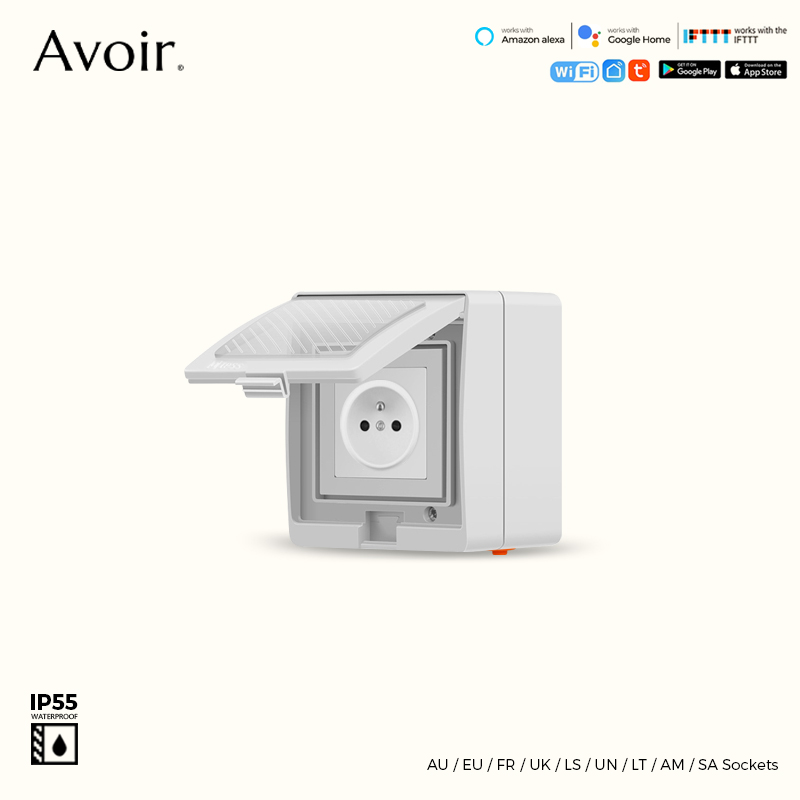 Outdoor Power Inlet Box - Avoir tuya inteligente à prova dwifi
