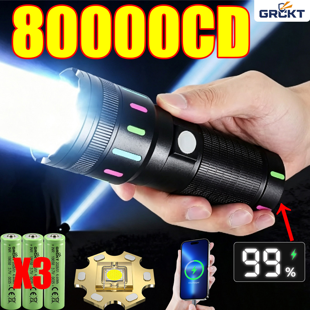 Outdoor Power Bank - Lanterna LED Mais Poderosa 80000CD, Lanterna