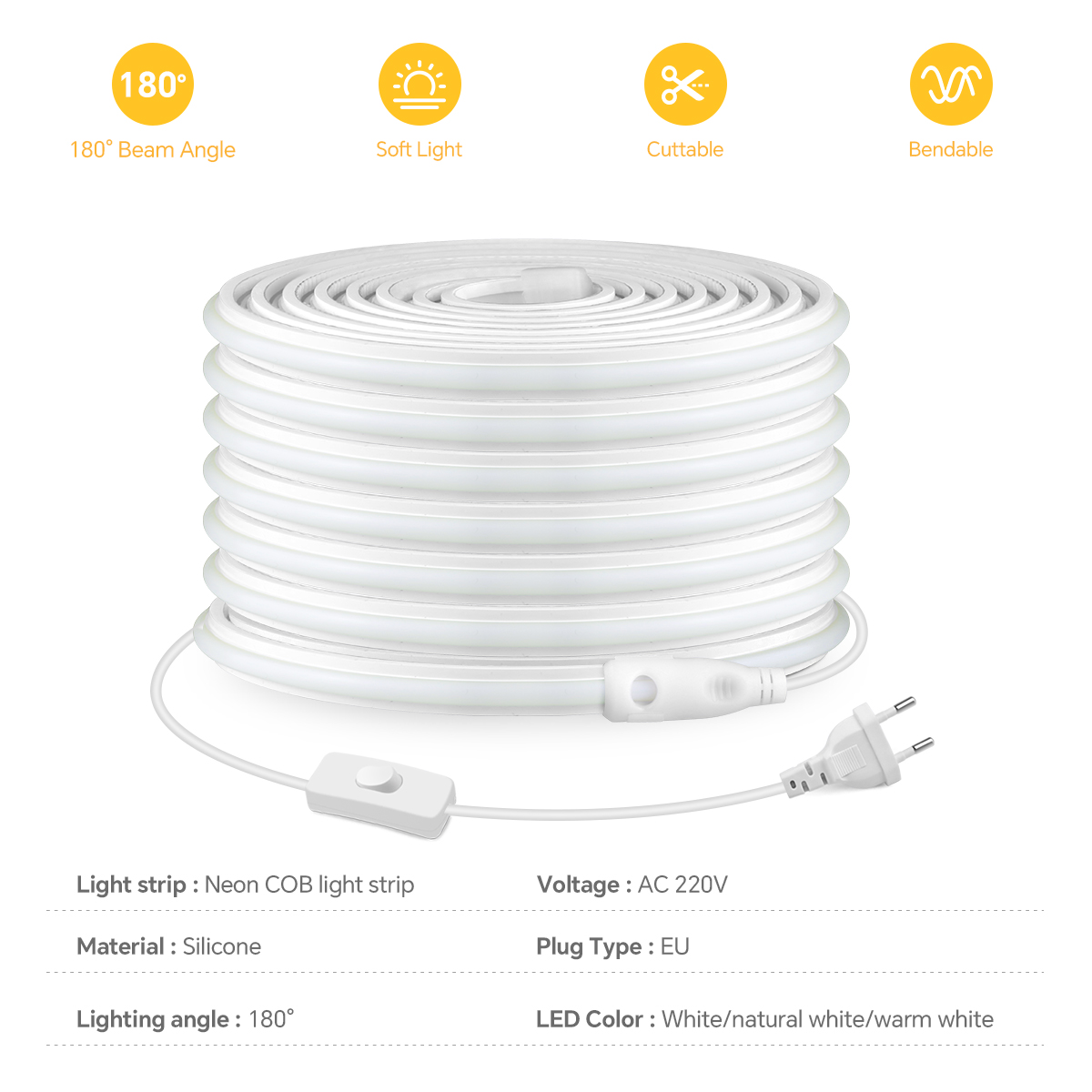 220v cob tira conduzida de alt - Outdoor Power Strip Weatherproof avaliação e preço
