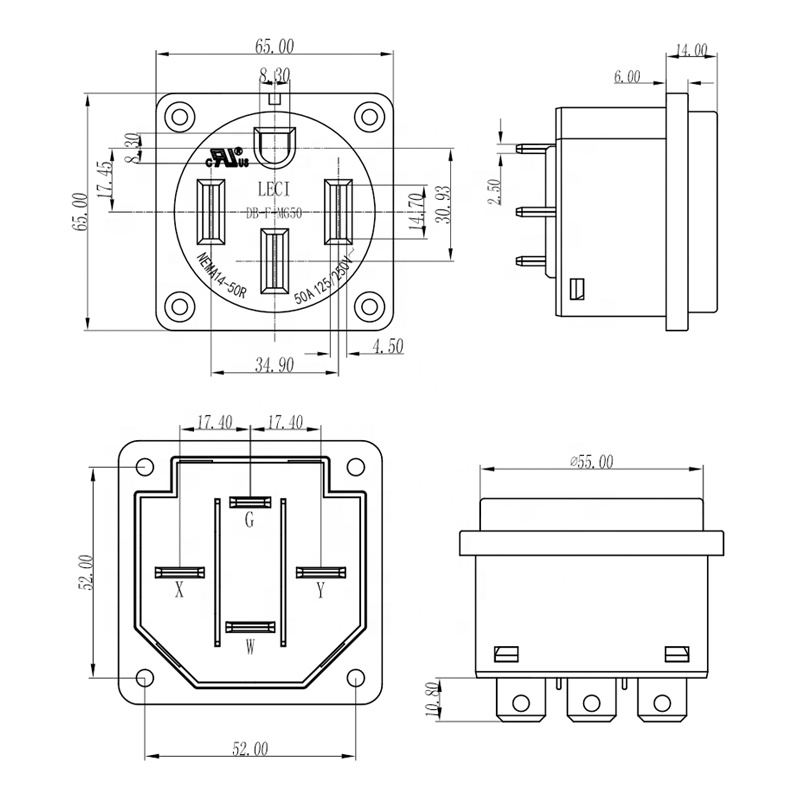 Receptáculo nema 14-50r 50 amp - Outdoor Power Inlet Box avaliação e preço
