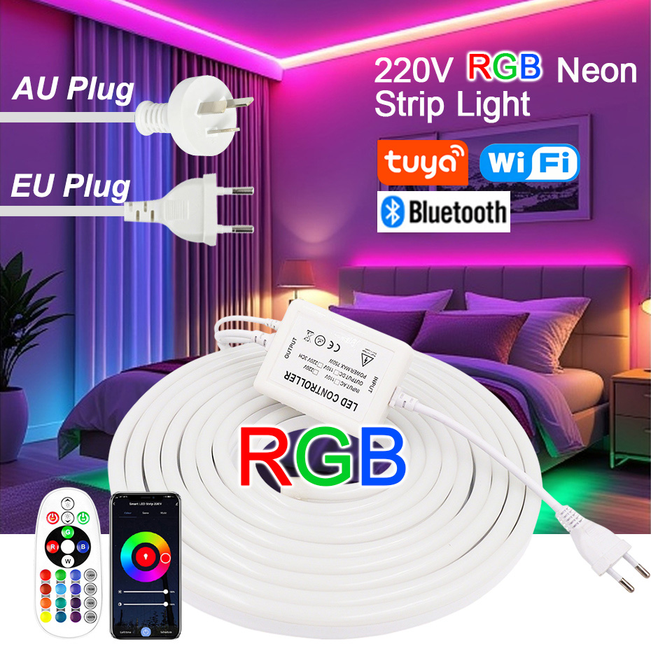 Fita de LED Neon RGB 220V com  - Outdoor Power Strip Weatherproof avaliação e preço