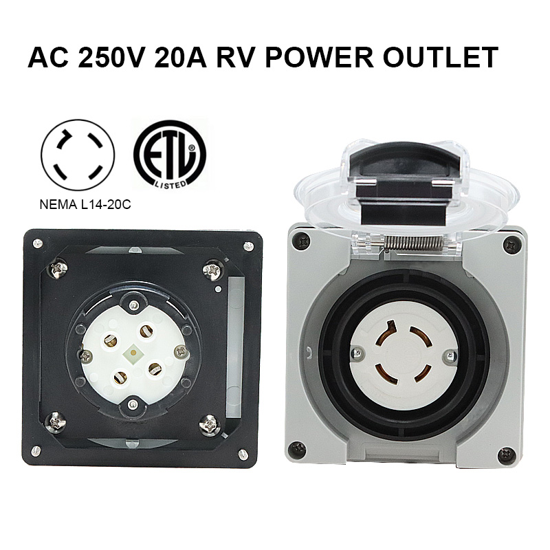 125/250v 20a gerador rv caixa  - Outdoor Power Inlet Box avaliação e preço