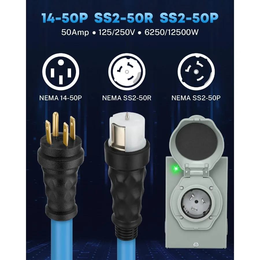 Cabo gerador de 50 Amp e kit d - Outdoor Power Inlet Box avaliação e preço